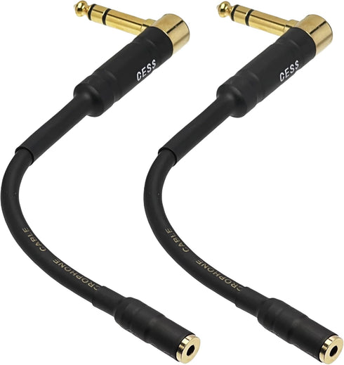 CESS-238 Right Angle 1/4 Inch TRS to 3.5mm Right Angle Adapter,6.35mm Male to 3.5mm Female Stereo Headphone Audio Adapter...