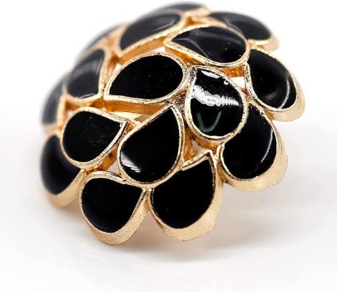 20 pcs Black Enamel Drops Hydrangea Metal Sewing Coat Buttons -25mm -1"...
