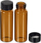 PATIKIL 15mL Reagent Media Bottle, 10 Pack Round Glass Storage Bottles Plastic Screw Cap for Lab Home, Brown...