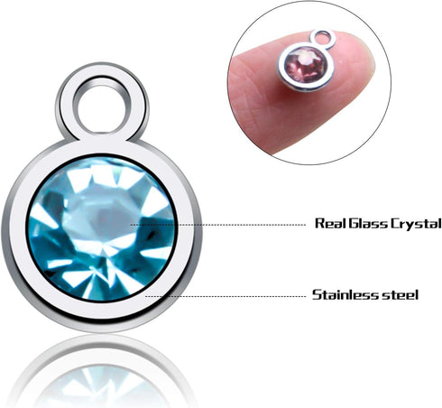 Aylifu Birthstone Charms Crystal Pendant Charms 12 Months Birth Charms for Necklace Bracelet Earring...