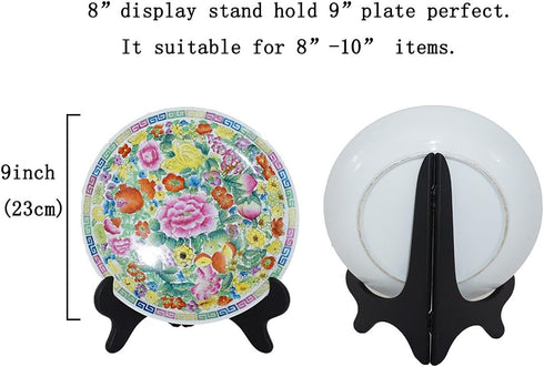 Artliving Black 8" Wood-Like Plastic Easels Plate Display Stands Picture Frame Stand Holder-Set of 4...