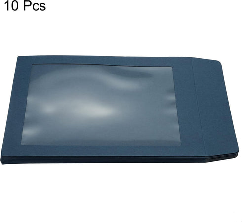 PATIKIL Full Face Window Envelopes 10 Pack A5 Clear Single Sided for Mailing Statement Photos Catalogs, Blue...