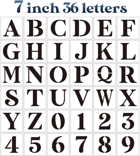 7inch Letter Stencils for Painting on Wood,Large Alphabet Stencils Stencil Letters Numbers Stencils for Wall Wood Signs Home Porch...