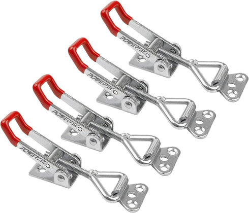 POWERTEC 4PK Toggle Clamp, 220 lbs Holding Capacity, 4001 Adjustable Pull Action Latch for Smoker, Tool Box, Woodworking Jigs and Fixtures, Cabine...