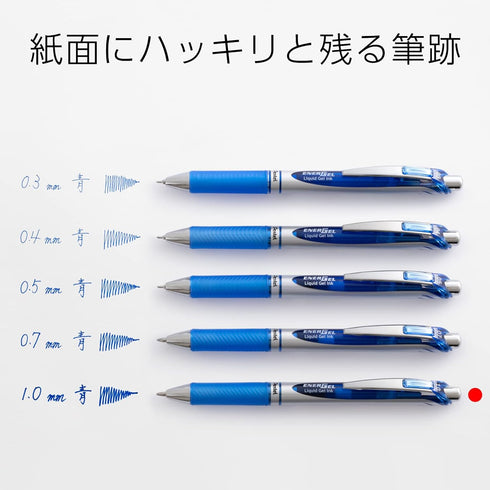 Pentel BL80-C 1.0 Blue Gel Ballpoint Pen EnerGel Ink 10 Pens...