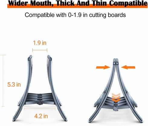 Cutting Board Holder, Cutting Board Rack Chopping Board Holder, Auto Width Adjustable Cutting Board Holder Stand for Countertop Counter Kitchen Ca...