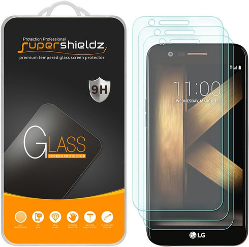Supershieldz (3 Pack) Designed for LG (K20 Plus) Tempered Glass Screen Protector, 0.33mm, Anti Scratch, Bubble Free...