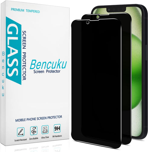 HPTech 2 Pack Privacy Screen Protector Designed for iPhone 14 Anti-Spy Tempered Glass 6.1-inch, Anti Scratch, Bubble Free...