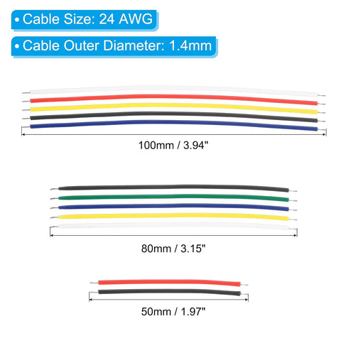 PATIKIL 24 AWG Solid Core Wire Kit, 130pcs PVC Coated Pre Tinned Copper Electrical Cable Hookup Jumper Wires for Electronic Projects...
