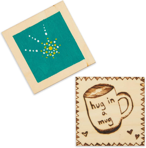 60 Pack Unfinished Wood Pieces 3x3 Inch, Blank Wooden Squares for Crafts, Cutout Tiles for DIY Coasters, Painting, Engraving...