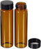 PATIKIL 40mL Reagent Media Bottle, 10 Pack Round Glass Storage Bottles Plastic Screw Cap for Lab Home, Brown...