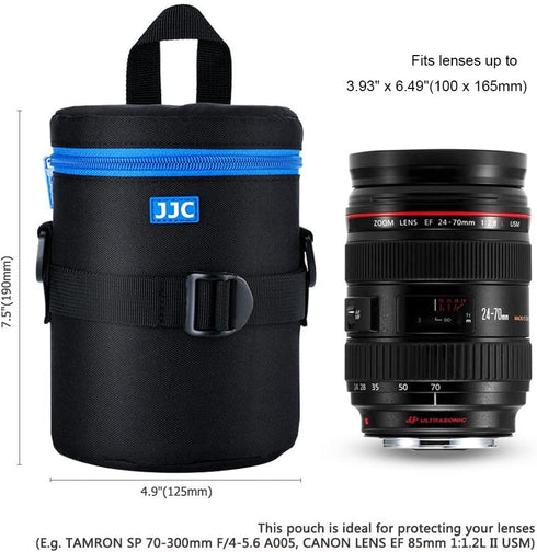 JJC Deluxe Lens Case Pouch Bag for Canon EF 24-70mm f2.8L/EF 50mm f1.2L/EF 85mm f1.2L II, RF 85mm f2, Tamron SP 70-300mm f4-5.6, Sigma APO DG 70-3...