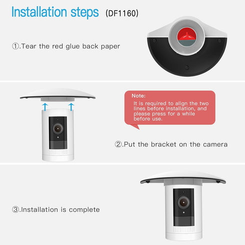 HOLACA Sun Rain Shade Camera Cover for Stick Up Cam, Camera Shield for Resistant UV White...