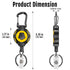 MNGARISTA 2-Pack Upgraded Retractable Keychain, 10 OZ Retraction, 31.5" Stainless Steel Cord, Heavy Duty Carabiner Badge Holder, ID Badge Reel wit...