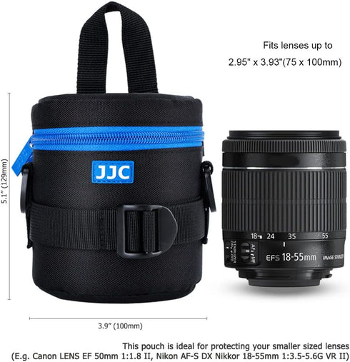 JJC Deluxe Lens Case Pouch Bag for Canon EF-S 18-55mm/EF 50mm f1.8/RF-S 18-150mm, Nikon AF-S 18-55mm/AF-P 18-55mm/AF-S 50mm f1.8, Fujifilm XC 16-5...
