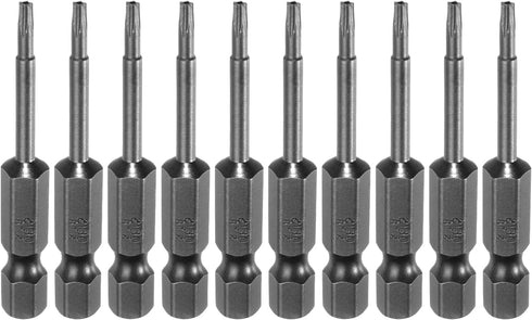 10ps TS8 Star 5 Point Screwdriver Bit 1/4" Hex Shank 2" Length Magnetic Security Torx Head Screw Driver Power Tool...
