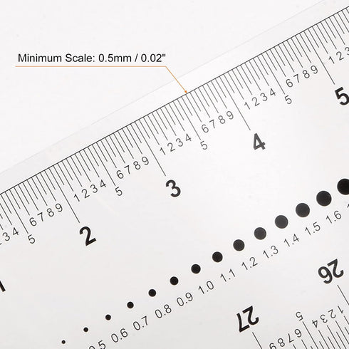 Film Flexible Ruler 30cm 0.5mm Scale PET Plastic Covered Folding Straight Ruler Calibration Soft Ruler Measuring Tool for Factory, Transparent...