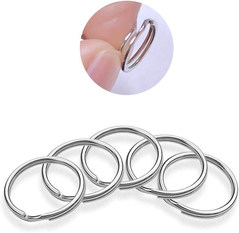 100 Pcs Split Ring, Small Key Rings Bulk Split Keychain Rings DIY Craft Metal Keychain Connector Accessories (12mm)...