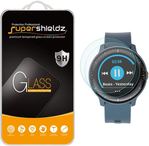 Supershieldz (2 Pack) Designed for Garmin (Vivoactive 3 Music) Tempered Glass Screen Protector, Anti Scratch, Bubble Free...