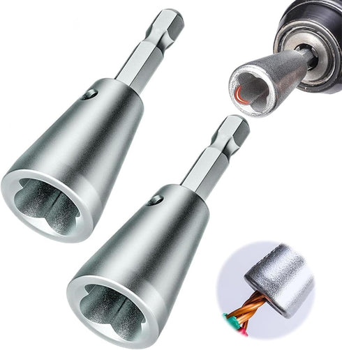 2Pcs Wire Twister Tool for Drill, Wire Twisting Tool Wire Twister Wire Connector, Wire Stripper Tool Wire Stripping and Twisting Tool for Power Dr...