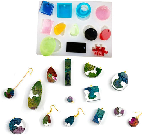 Woohome 40 PCS Island Silicone Mould Jewelry Resin Molds, 5 PCS Resin Casting Molds Jewelry Making Kit for Pendants, Necklace, Earrings, Jewelry C...