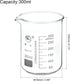 PATIKIL 300ml Low Form Glass Beaker, 2 Pack 3.3 Borosilicate Glass Graduated Printed Scale Measuring Cups with Spout for Kitchen Lab Liquids Trans...