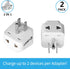 UK to US Travel Adapter, India to US Plug Adapter, Unidapt Adapters for USA, 2-pack, Plug Converter, USA travel adapter, EU to US with Dual Inputs...