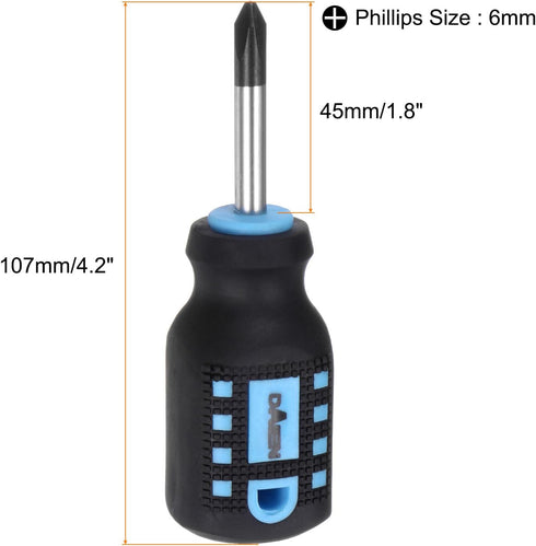 Magnetic Tip Phillips Screwdriver 6mm Dia 4.2" Long CR-V Cross-Head Nut Driver with Cushion Grip Handle for Electronics Repair Home Repair Improve...