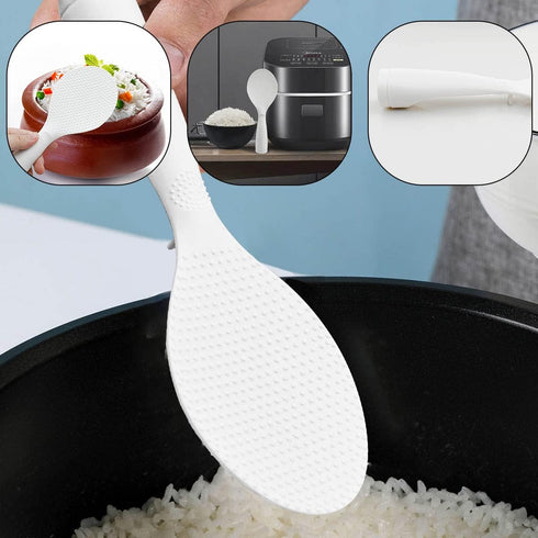 2 Pcs Rice Paddle Non-stick Standing Rice Serving Spoon Rice Potato Food Server Spatula Non Stick Stand-up Rice Scooper Kitchen Tools Cute Cooking...