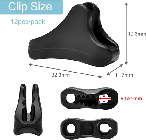 12Pack Rope Tensioner Ultralight Guyline Tensioners Adjuster Tent Rope, Rope Tightener for Tents & Tarps Paracord Ultralight Backpacking Gear, fit...