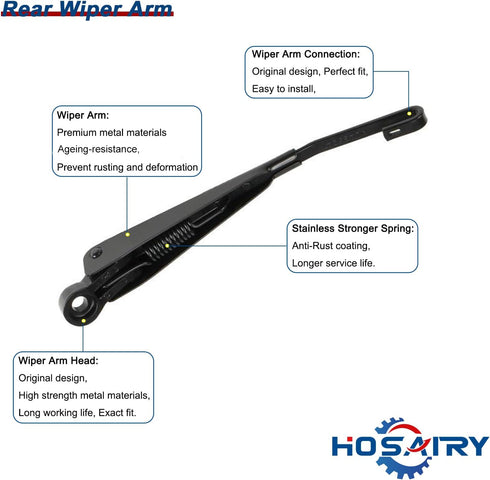 Rear Wiper Arm Blade Set for Cadillac SRX 2010-2016, for Cadillac CTS 2010-2014 Rear Windshield Wiper Arm Blade Assembly 20825881 25937776...