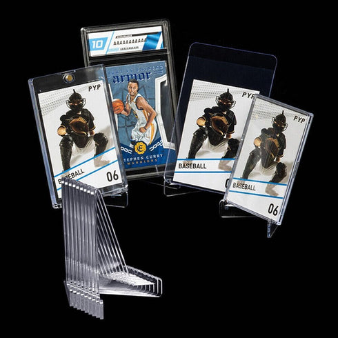 5 Pack of Acrylic Card Stands by Pro-Tec Accessories - Crystal Clear Transparent Mini Easel - Durable & Sturdy Design - Ideal for Home Display, Of...