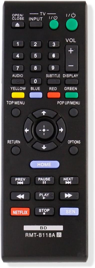 RMT-B118A Replace Remote fit for Sony DVD Blu-ray Player BDP-BX18 BDP-BX38 BDP-BX39 BDP-BX58 BDP-BX59 BDP-BX110 BDP-BX310 BDP-BX510 BDP-S185 BDP-S...