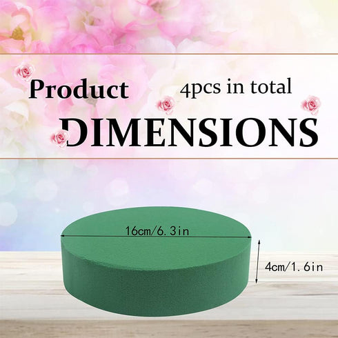 CCINEE Round Floral Foam Blocks,6" Large Wet Foam Bricks for Wedding Aisle Flower Arrangement Supply,Pack of 4...
