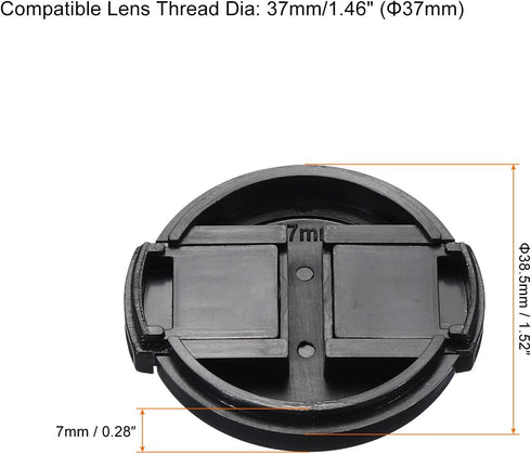 PATIKIL Camera Lens Cap, 2 Pack Sides Pinch Front Lens Cover with Microfiber Cleaning Cloth for 37mm Thread Universal DSLR Lenses for Nikon, for F...