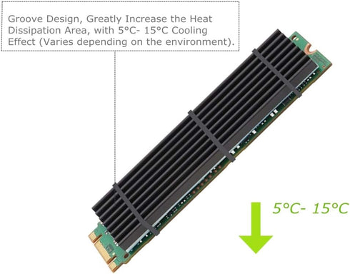 2 Pack M.2 NVMe Aluminum Heatsinks Cooler with Nano Silicone Thermal Pad...