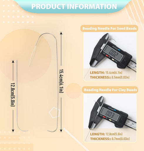 Hobbyworker Bead Spinner Needles, Big Eye Bending Beaded Needles Suitable for Clay Beads Seed Beads, Beads Rotating Needles Bracelet Necklace Jewe...