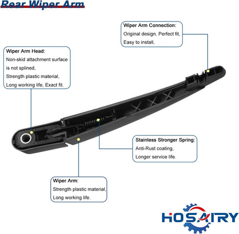 Rear Wiper Arm Blade Set for Ford Escape Flex 2008-2019, for Mazda Tribute 2008-2011, for Mercury Mariner 2008-2012, for Lincoln MKT 2010-2019 Rea...