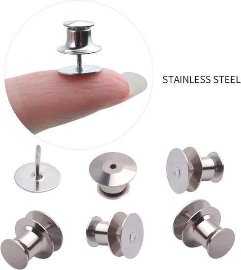Aylifu Tie Tacks and Clutch Backs Set, 30 Pieces Tie Tacks Blank Pins (10 mm in Diameter) with 30 Pieces Locking Pin Backs Pin Keepers Locking Cla...