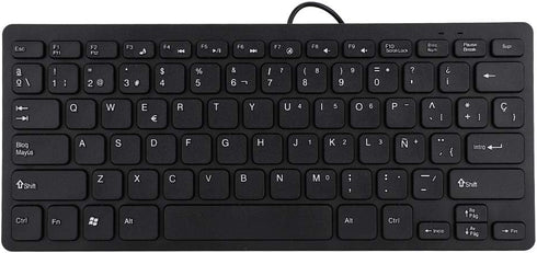 78 Keys Spanish Keyboard Wired Mini Portable Spanish Keyboard for Desktop Computer Ultra-Thin...
