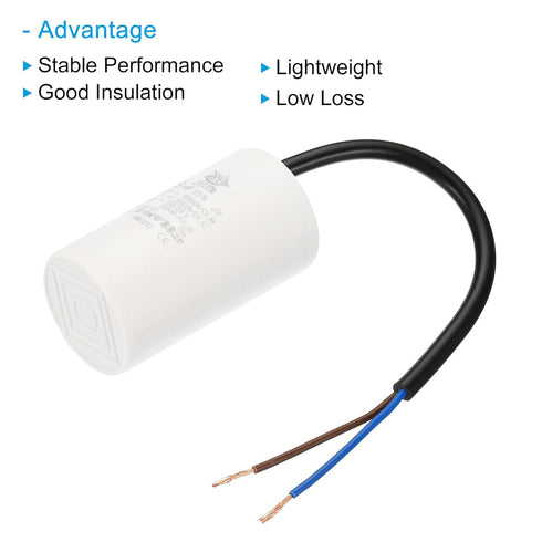 PATIKIL CBB60 16uf Running Capacitor,2Pcs AC 450V 2 Wires 50/60Hz Cylinder 72x40mm for Water Pumps, Washing Machines Motor Start...