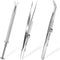 3Pcs Diamond Stone Jewelers Tools Holder Pick Up Tool Jewelry Tweezers 4 Prongs Holder Diamond Claw Tweezers Fine Point Tip Straight Tweezer and L...