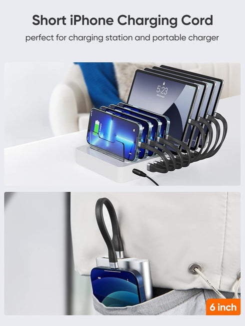 CableCreation [MFi Certified iPhone Charging Cable Short 15 cm, USB to Lightning Cable iPhone Fast Charging Cable Compatible with iPhone 14/14 Pro...