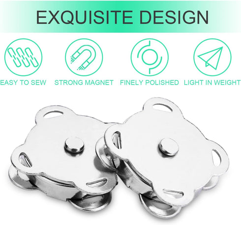 Magnetic Snaps Buttons Plum Magnetic Snap Closures for Purses Bags Clothes Handbags Scrapbooking,Magnetic Purse Closure Fasteners,Sewing on Magnet...