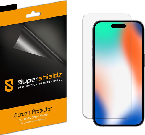 Supershieldz (3 Pack) Designed for iPhone 15 Pro (6.1 inch) Screen Protector, High Definition Clear Shield (PET)...
