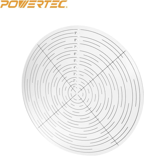 POWERTEC 10" Round Center Finder Tool Compass Acrylic for Irregular Shapes, Drawing Circles on Wood, Poster Board, Plastic, Measuring Tools for Wo...