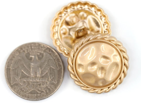 20 pcs Stamping Lunar Surface Sewing Golden Metal Shank Coat Buttons -25mm -1"...