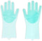 1 Pair of BPA FREE Silicone Dishwashing Gloves for Kitchen Silicone Scrubbing Gloves Soft Bristles Cleaning Pet Care Washing Reusable Non-Slip & H...