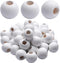 Wooden Spacer Beads - Jumbo 10mm & 25mm Round Balls, White - 50 Pieces for Handmade Decorations & Jewellery...