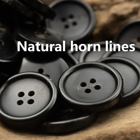 22 Pieces Real Horn Buttons Set for Blazer and Suit, 20mm 15mm Mixed Genuine Buttons for Men Women's Jacket Coat Uniforms (Black)...